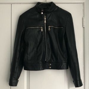 Black leather jacket
